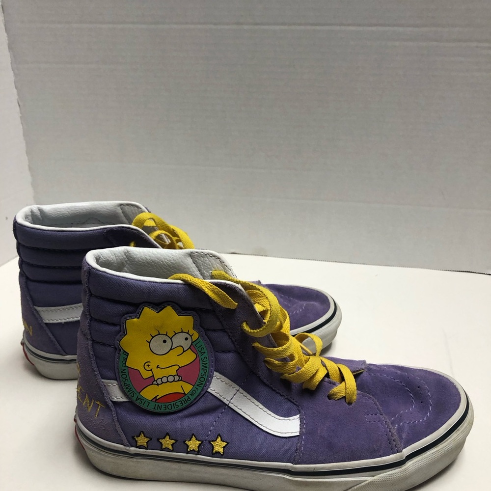 VANS Sk8-Hi x The Simpsons Lisa for President Purple Sneakers Women's Size 7.5